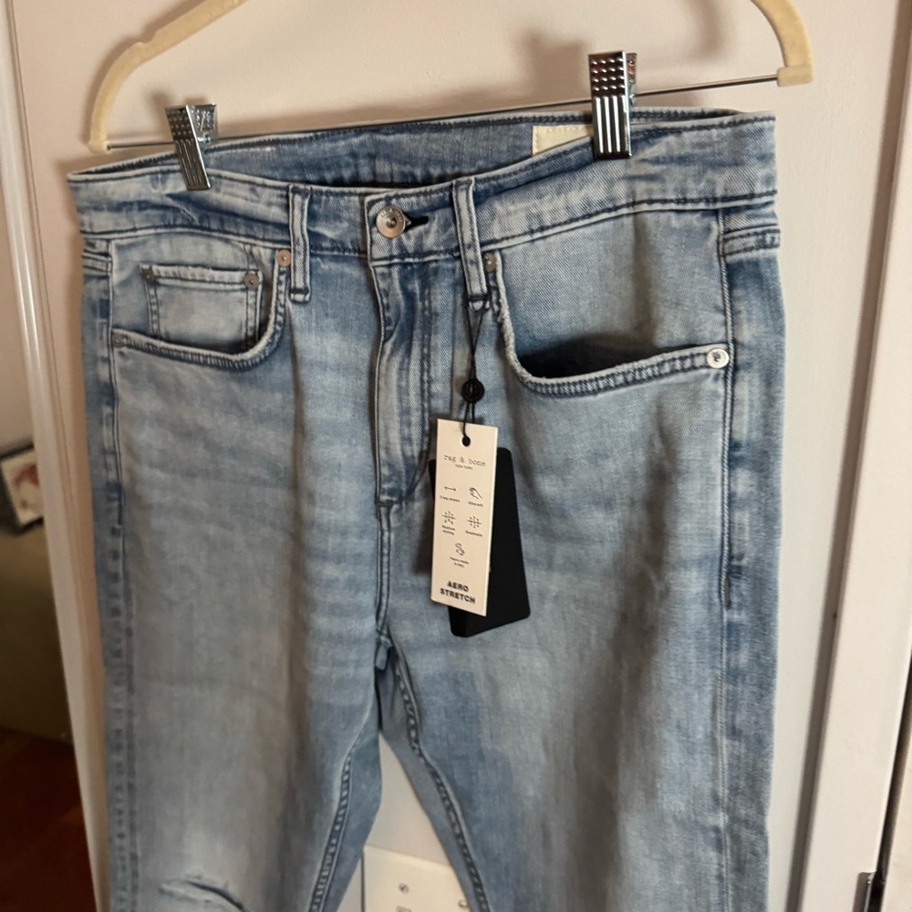 RAG & BONE light wash skinny jeans 33w x 32l - Picture 5 of 6
